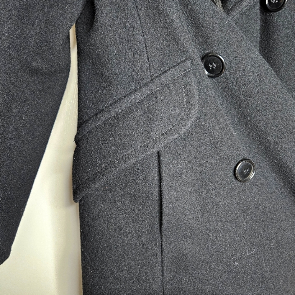 VTG Saks TG Saks Fifth Ave Young Dimensions Wool Real Fur Collared Coat - Picture 9 of 14